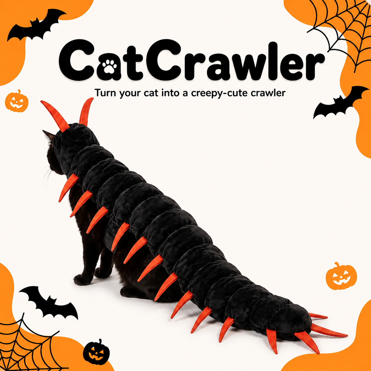 CatCrawler™ Cat Centipede Costume | Soft Plush, Adjustable Fit